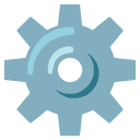 Colorful gear icon for iterative software development
